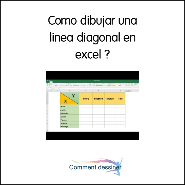 Como dibujar una linea diagonal en excel